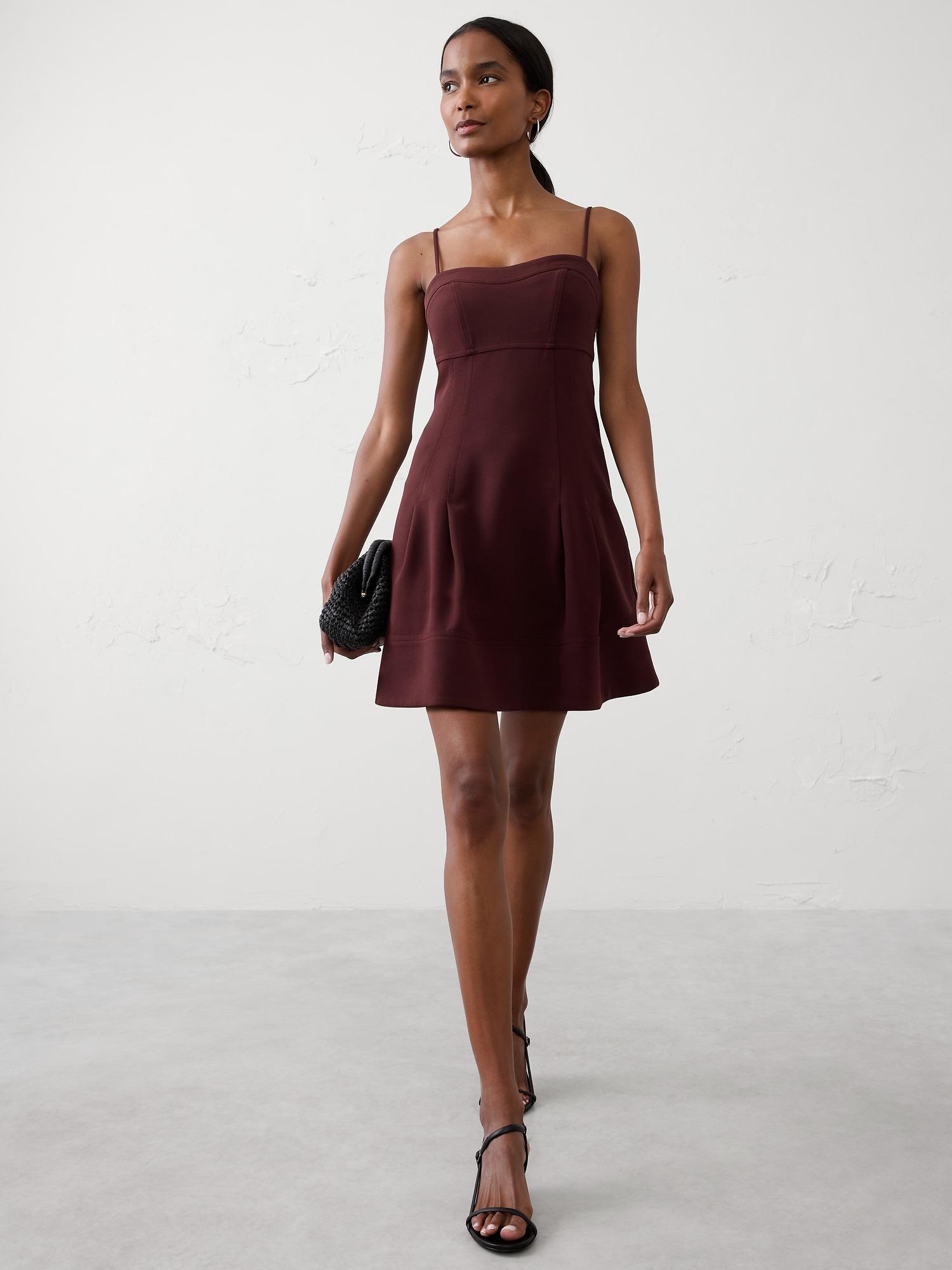 structured empire-waist mini dress