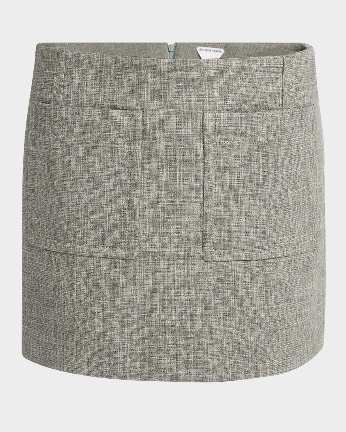 structured melange mini skirt