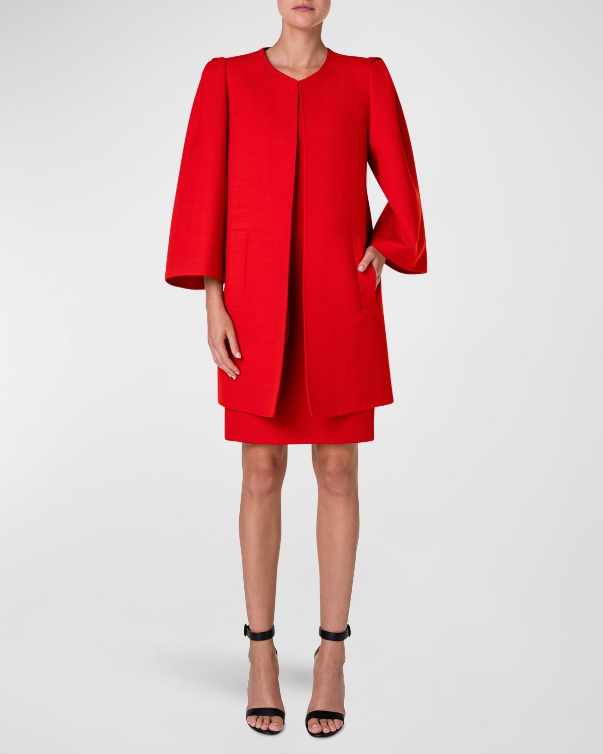 structured wool sheath dress