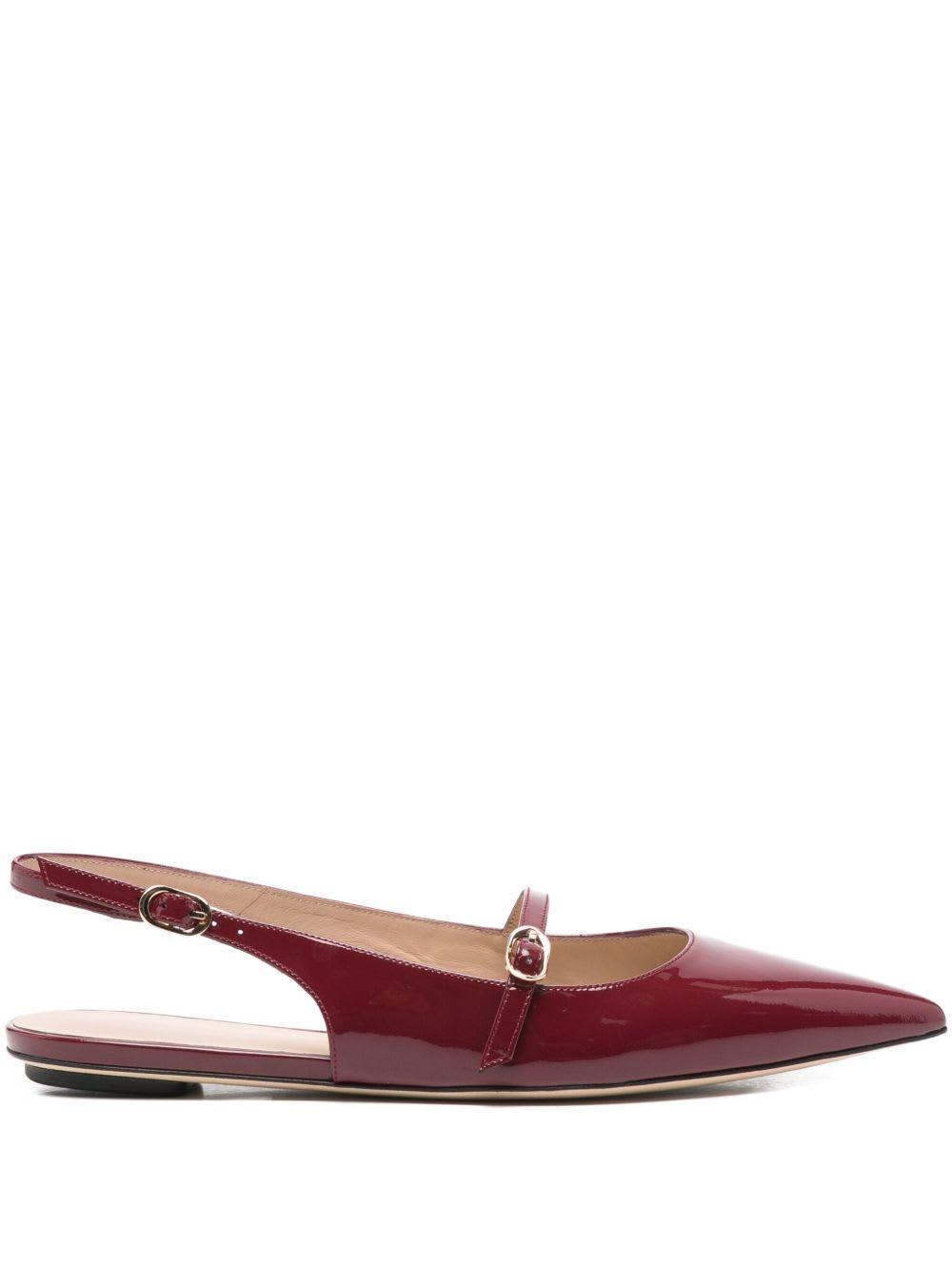 stuart weitzman burgundy calfskin ballerina flat