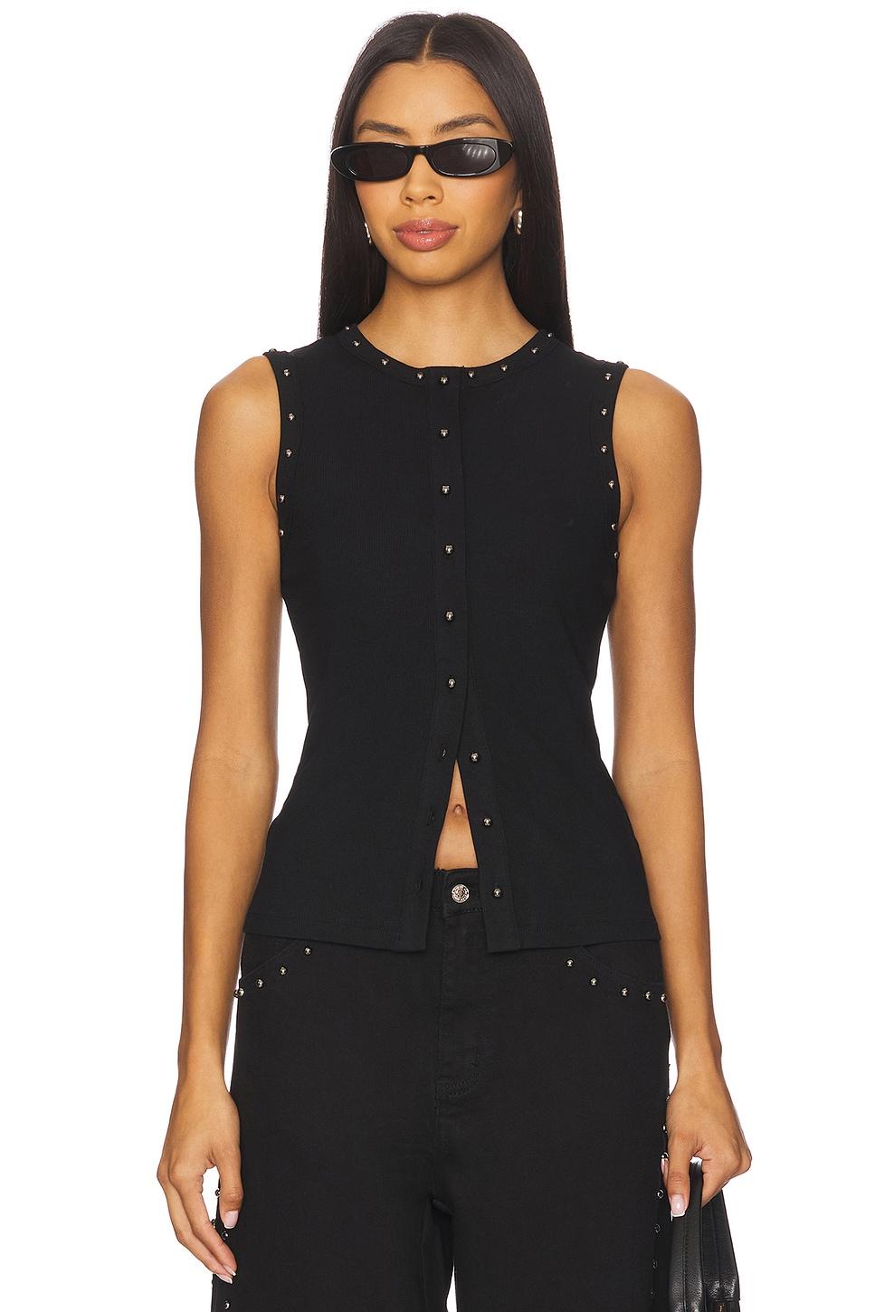 studded button tank
