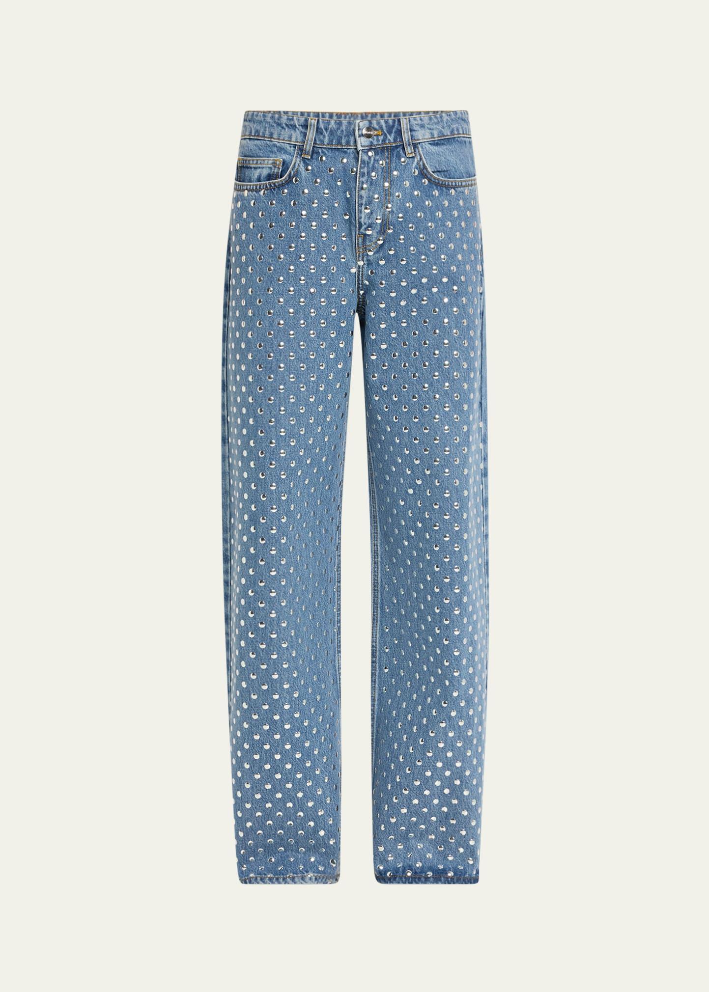 studded denim pants