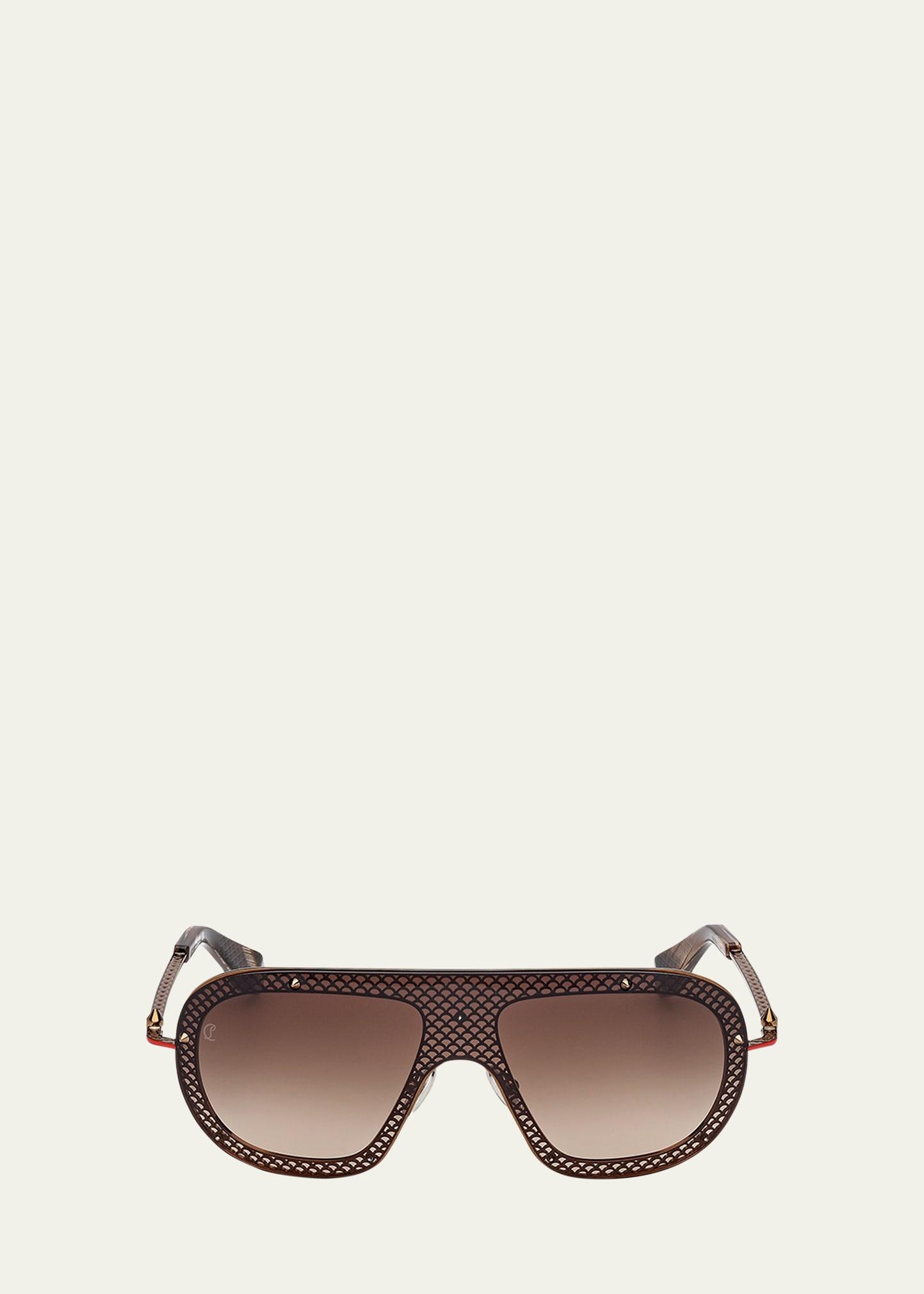 studded metal shield sunglasses