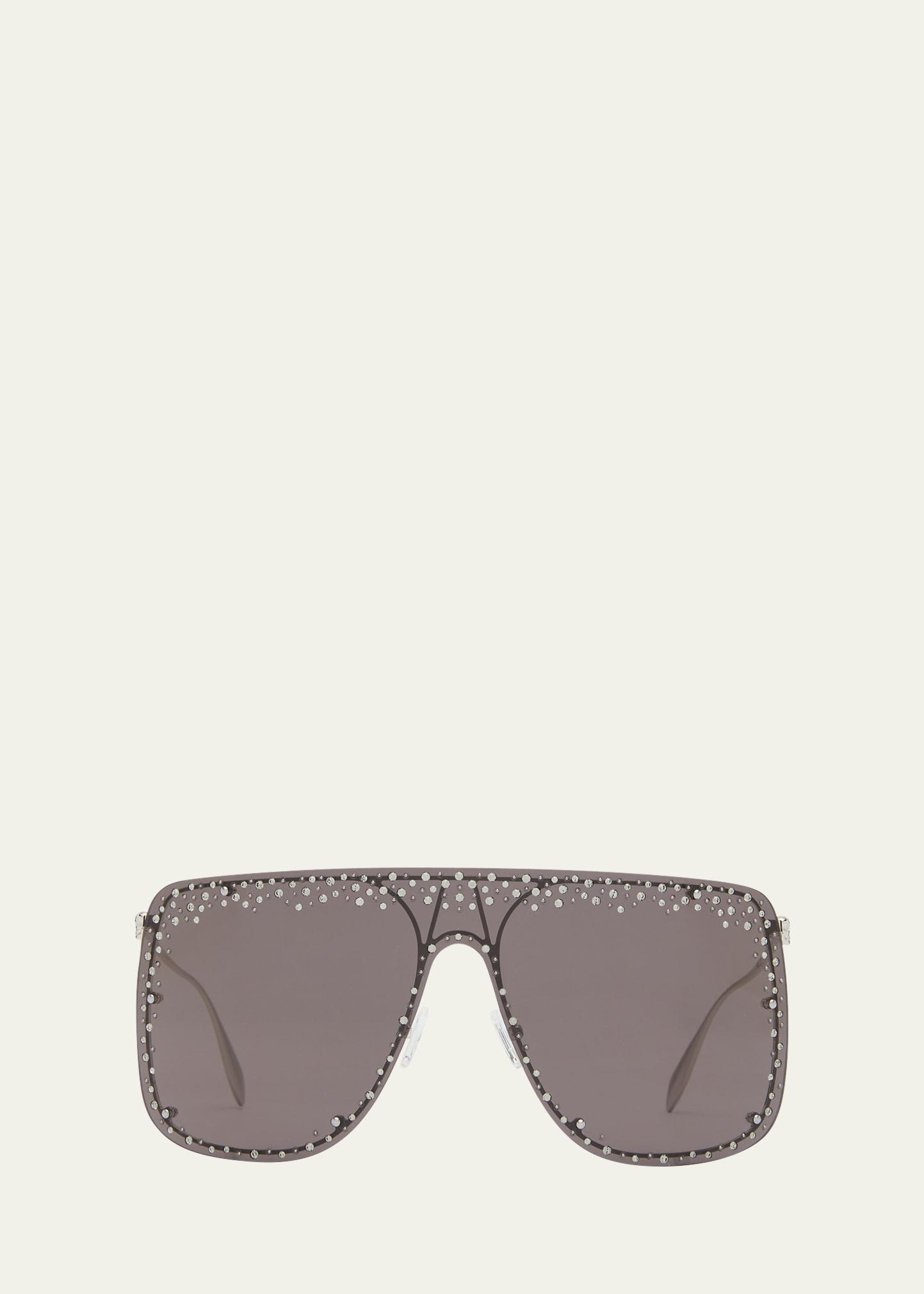 studded skull shield sunglasses