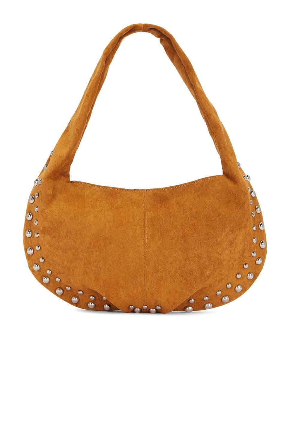 studded suede shoulder bag