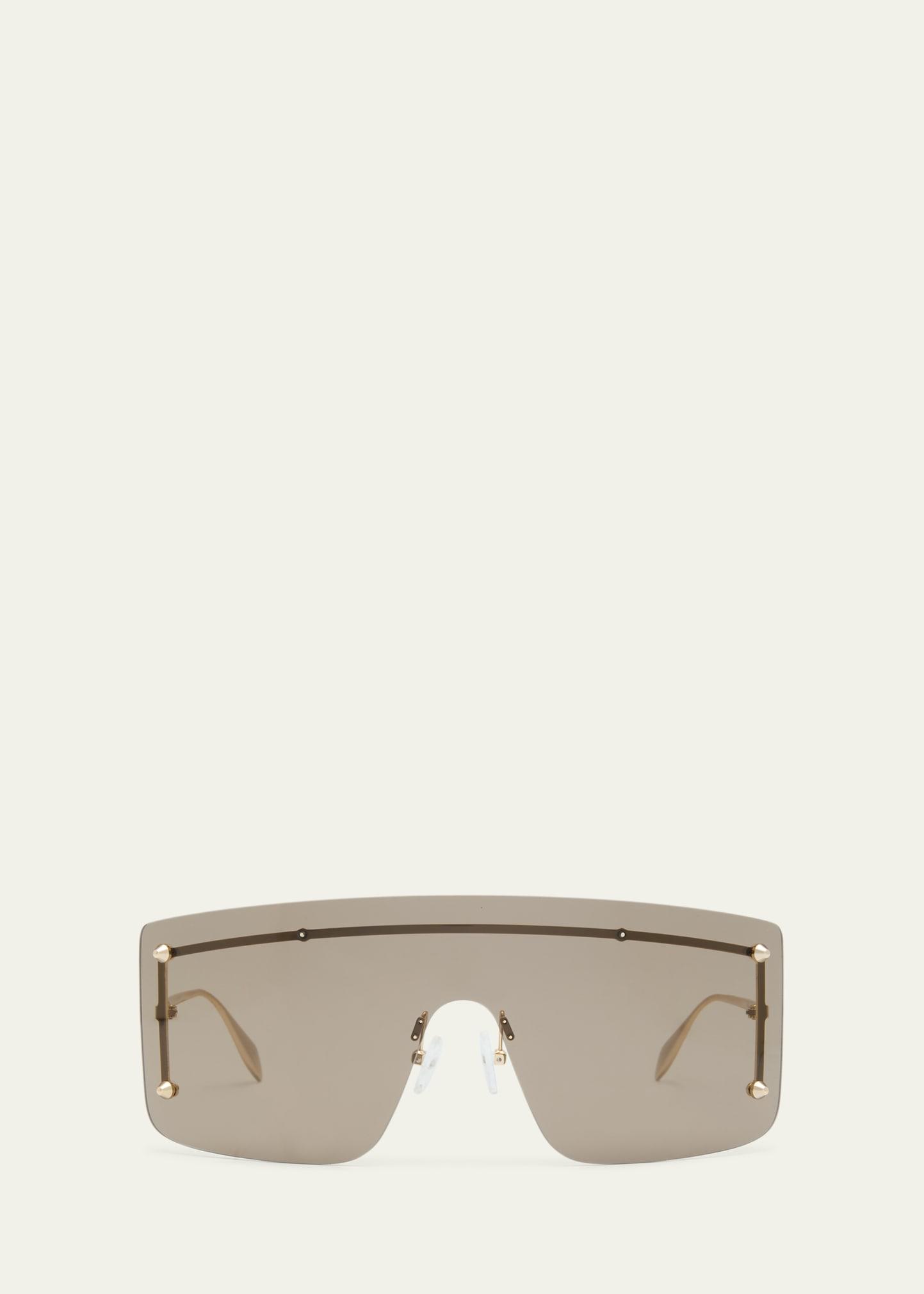 studded zinc alloy shield sunglasses