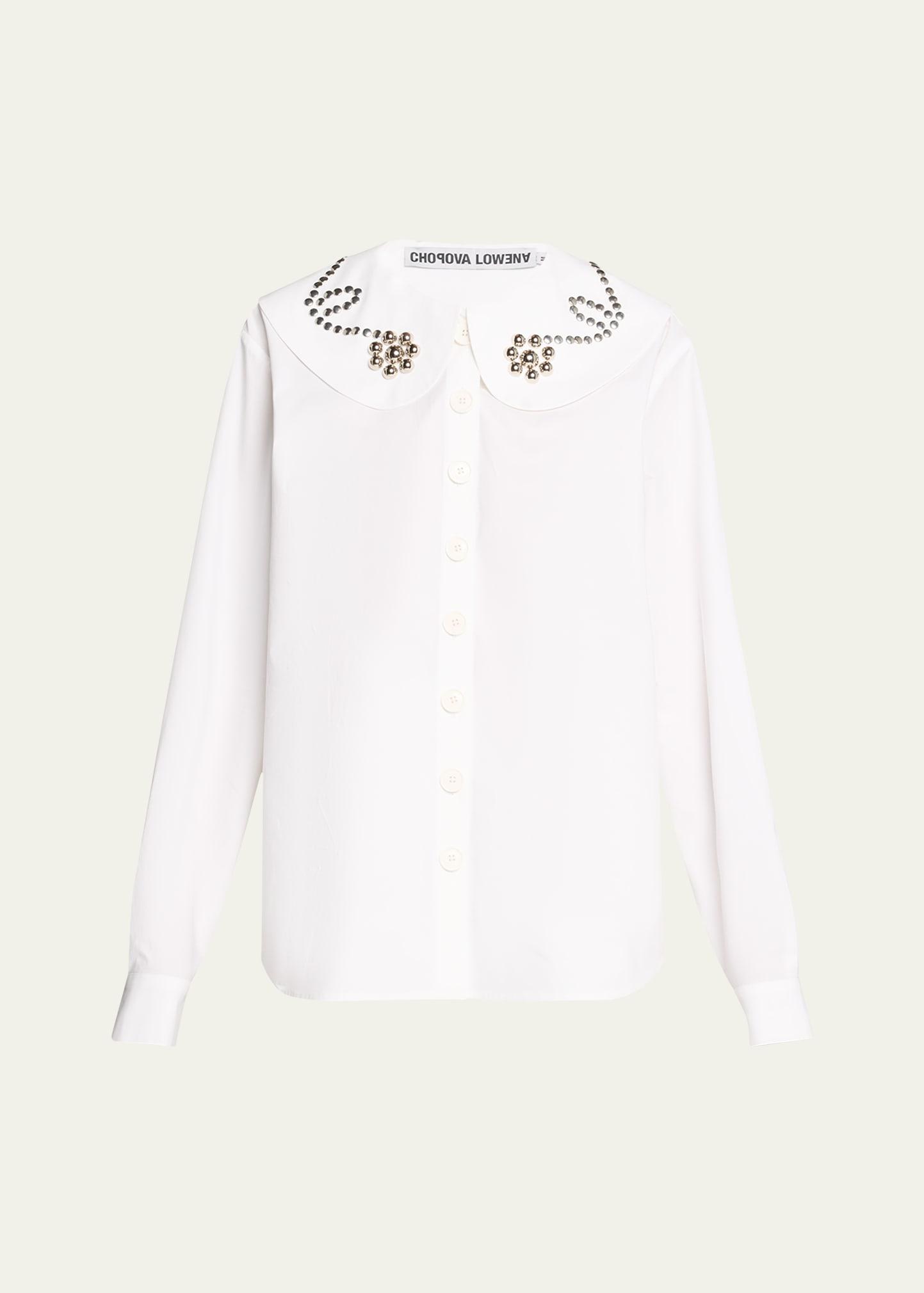 studdy cotton poplin shirt