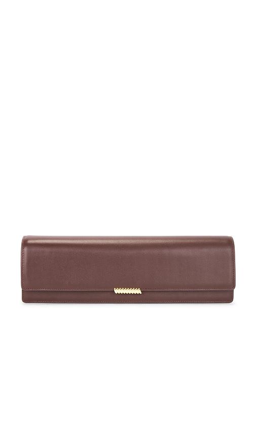 studio amelia helix mailbox clutch in chocolate.