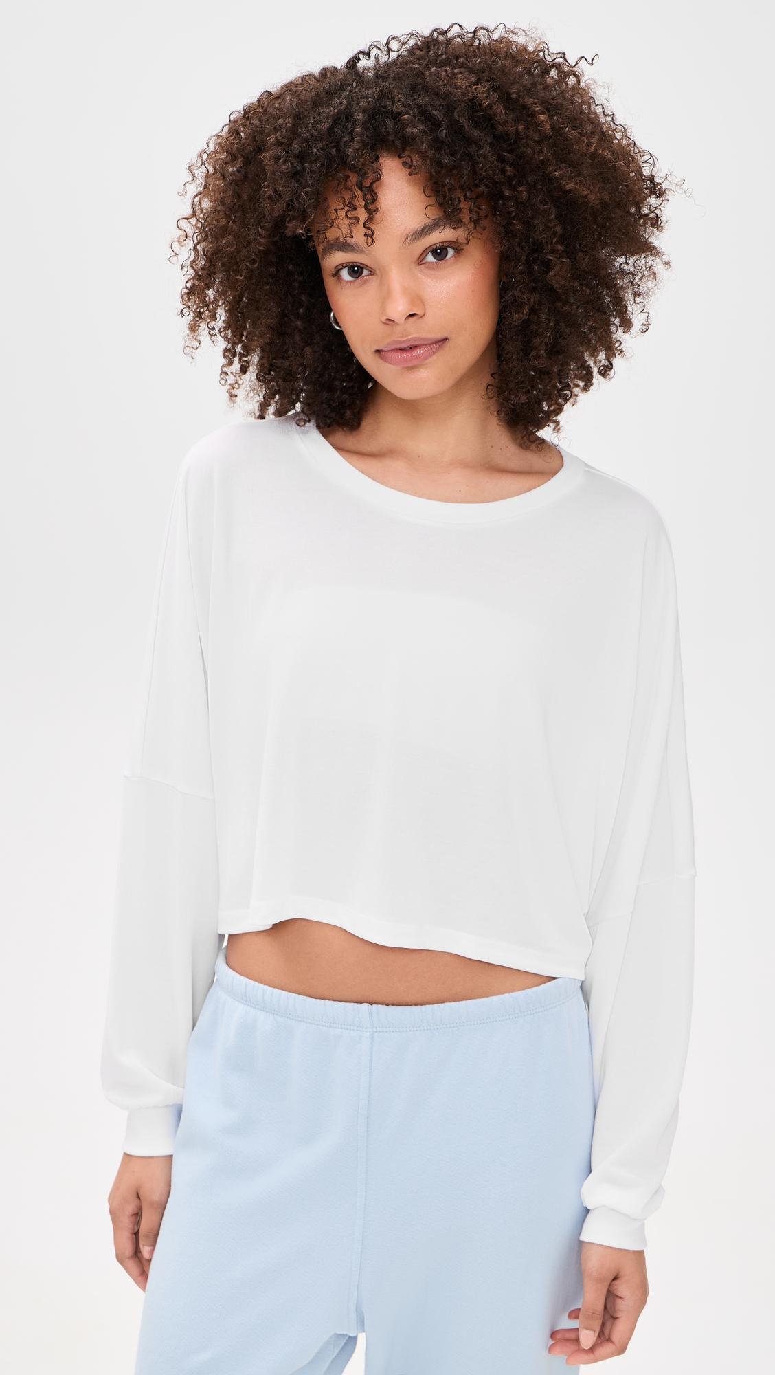 studio luxe cropped long sleeve tee