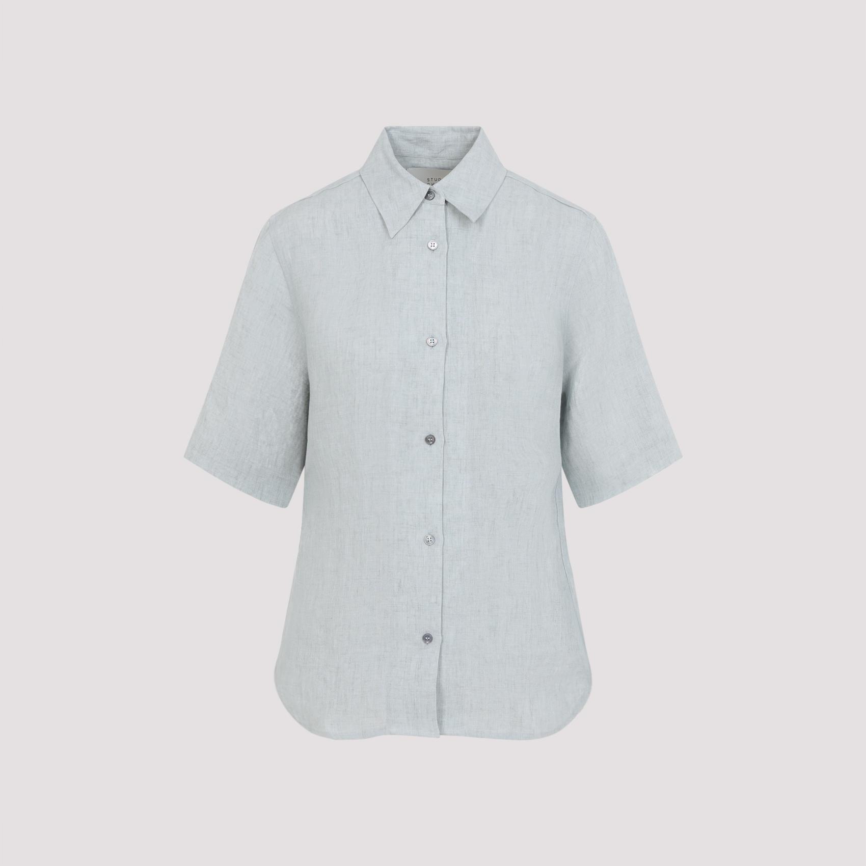 studio nicholson este shirt green linen - women