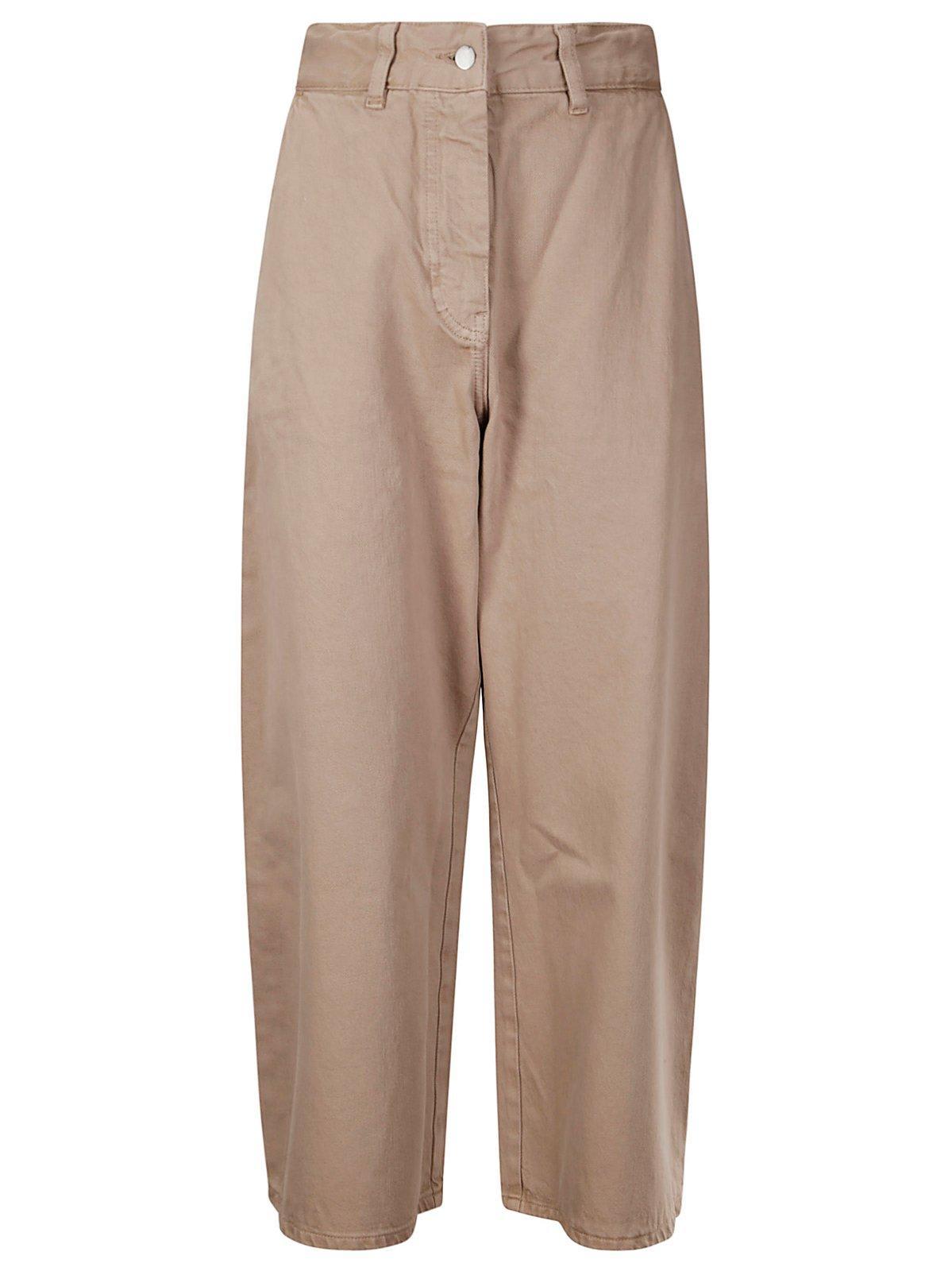 studio nicholson logo patch cropped wide-leg jeans