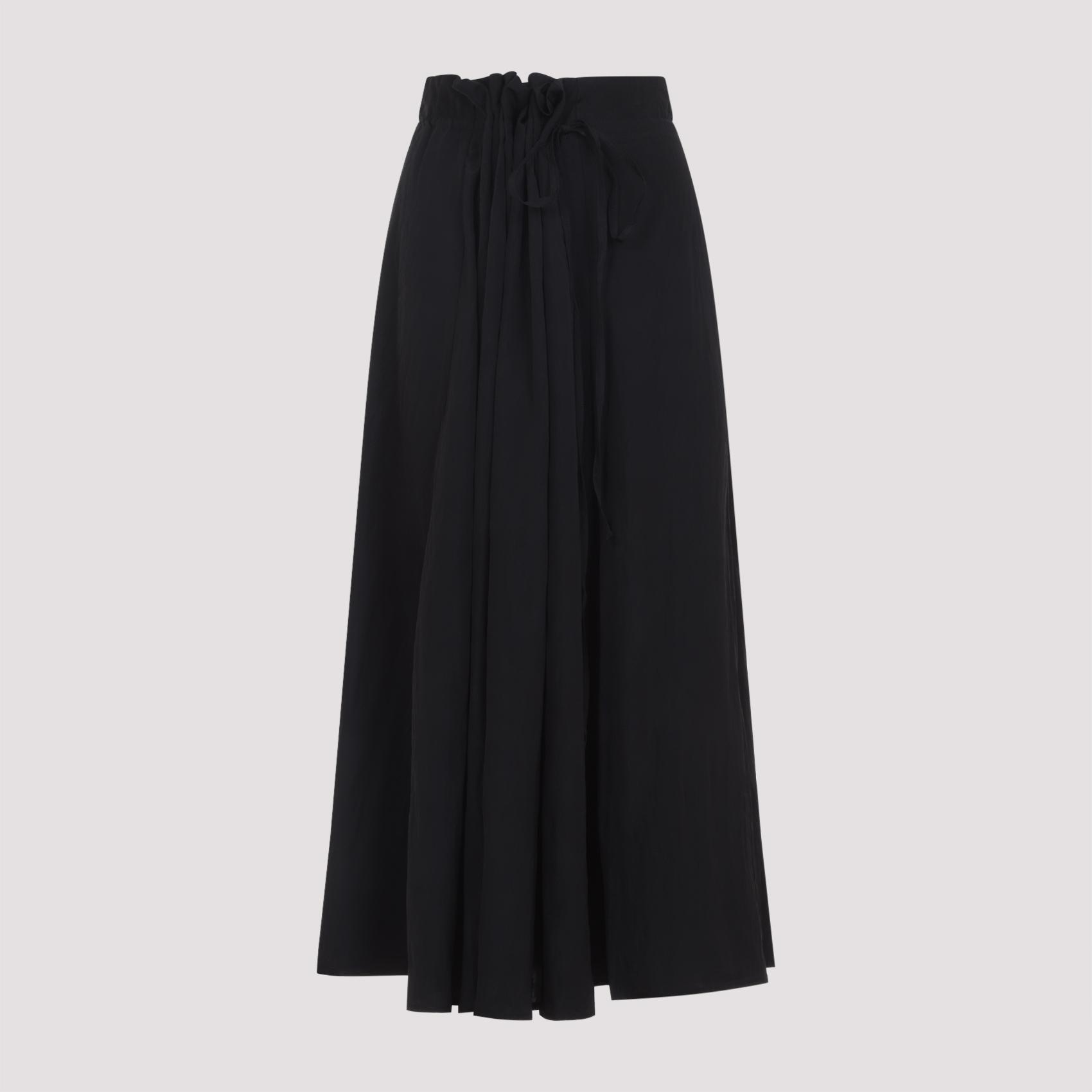 studio nicholson messina midi skirt black viscose - women