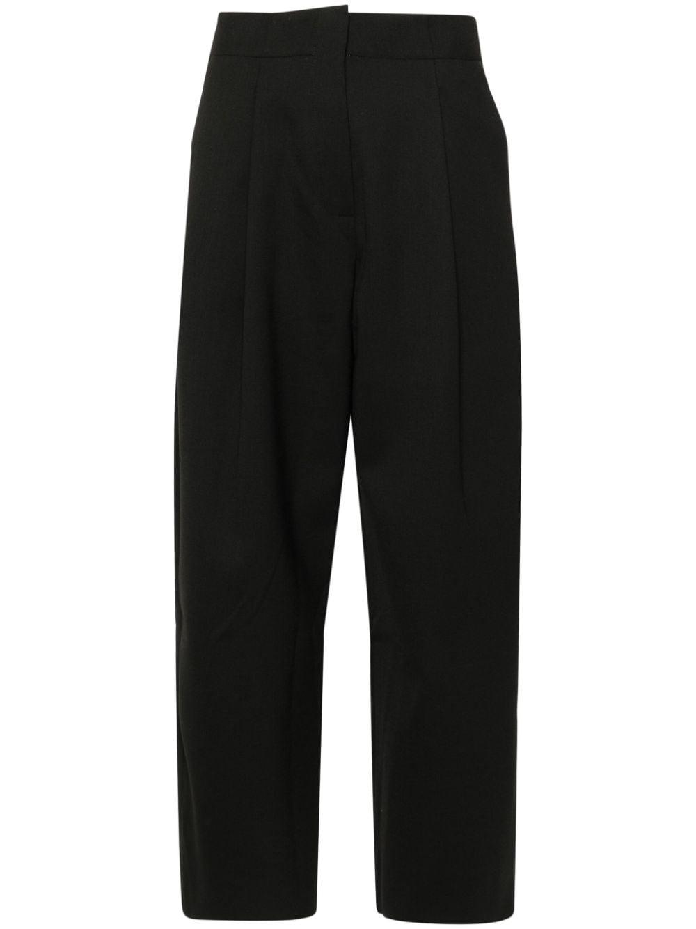 studio nicholson trousers black polyester viscose elastane - women