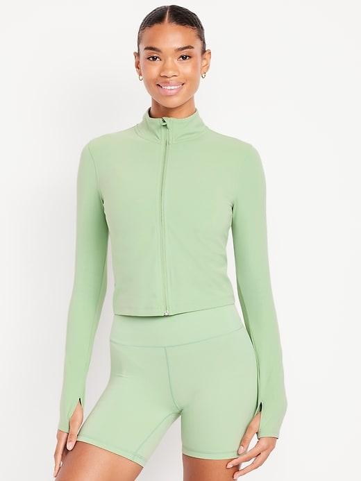 studiosmooth full-zip cropped jacket