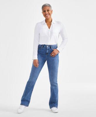 style co womens mid rise curvy bootcut jeans regular short long lengths 2p 28w created for macys