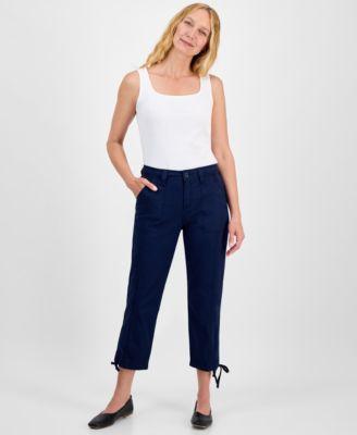 style co womens mid rise tie hem ankle pants 2p 24w exclusively at macys