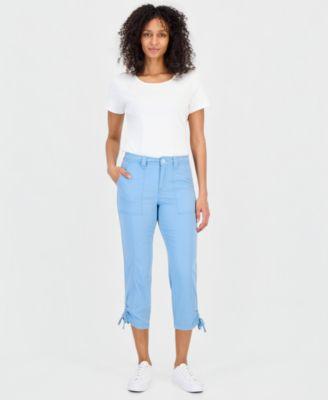 style co womens mid rise tie hem ankle pants 2p 24w exclusively at macys