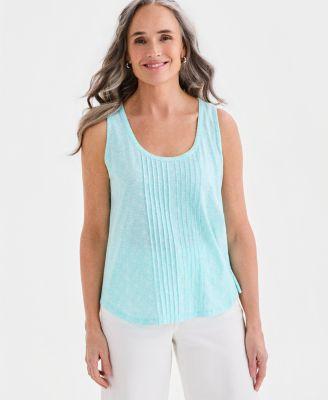 style co womens printed pintuck tank top macys exclusive