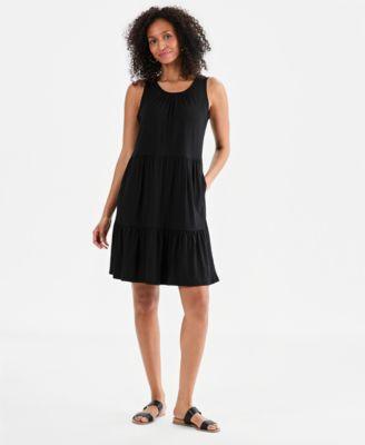 style co womens sleeveless tiered knit dress macys exclusive