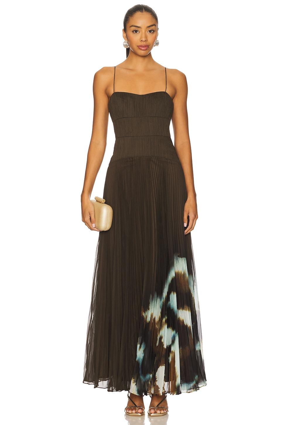 sue pleated gown