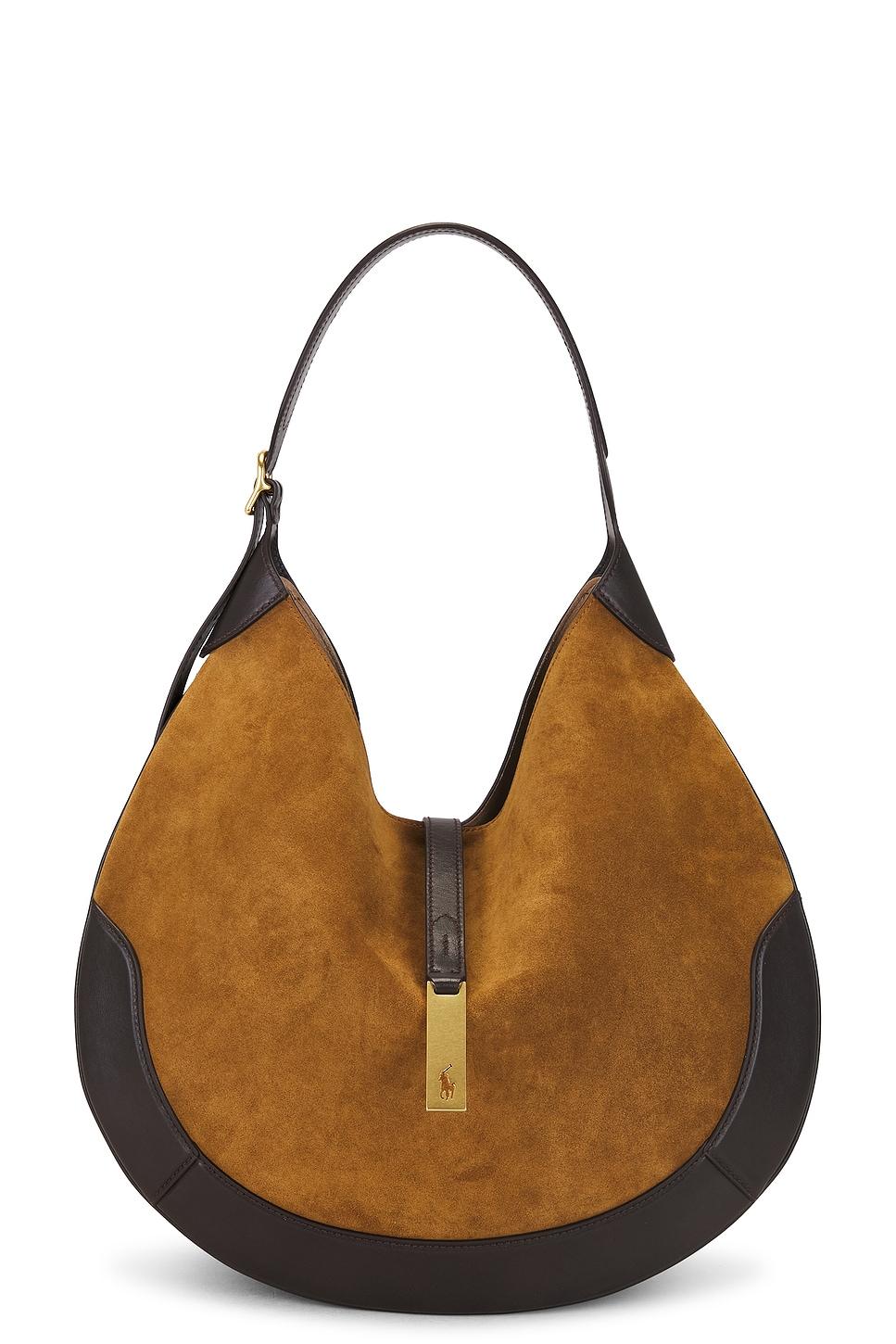 suede & leather medium shoulder bag