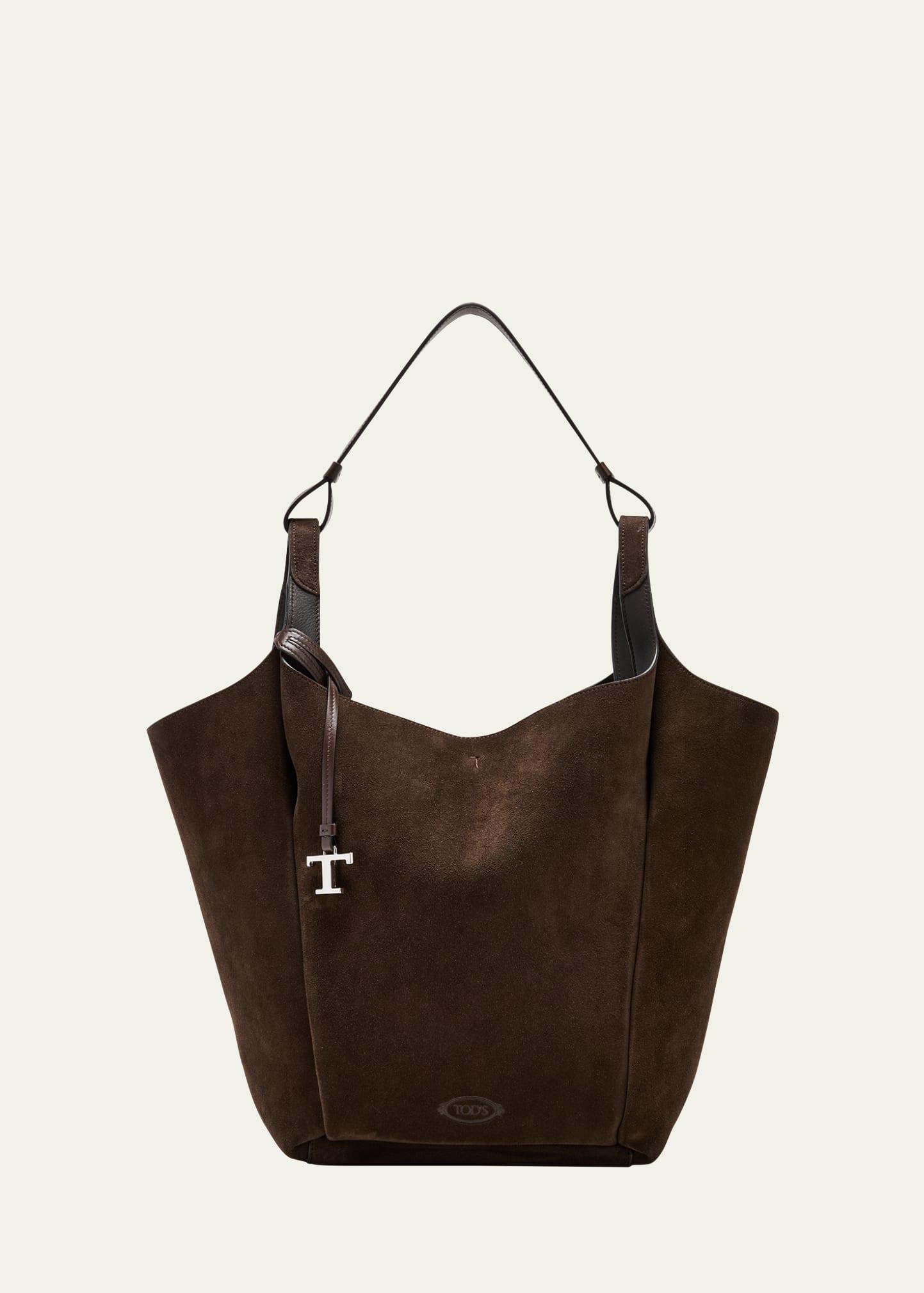 suede & leather shoulder bag