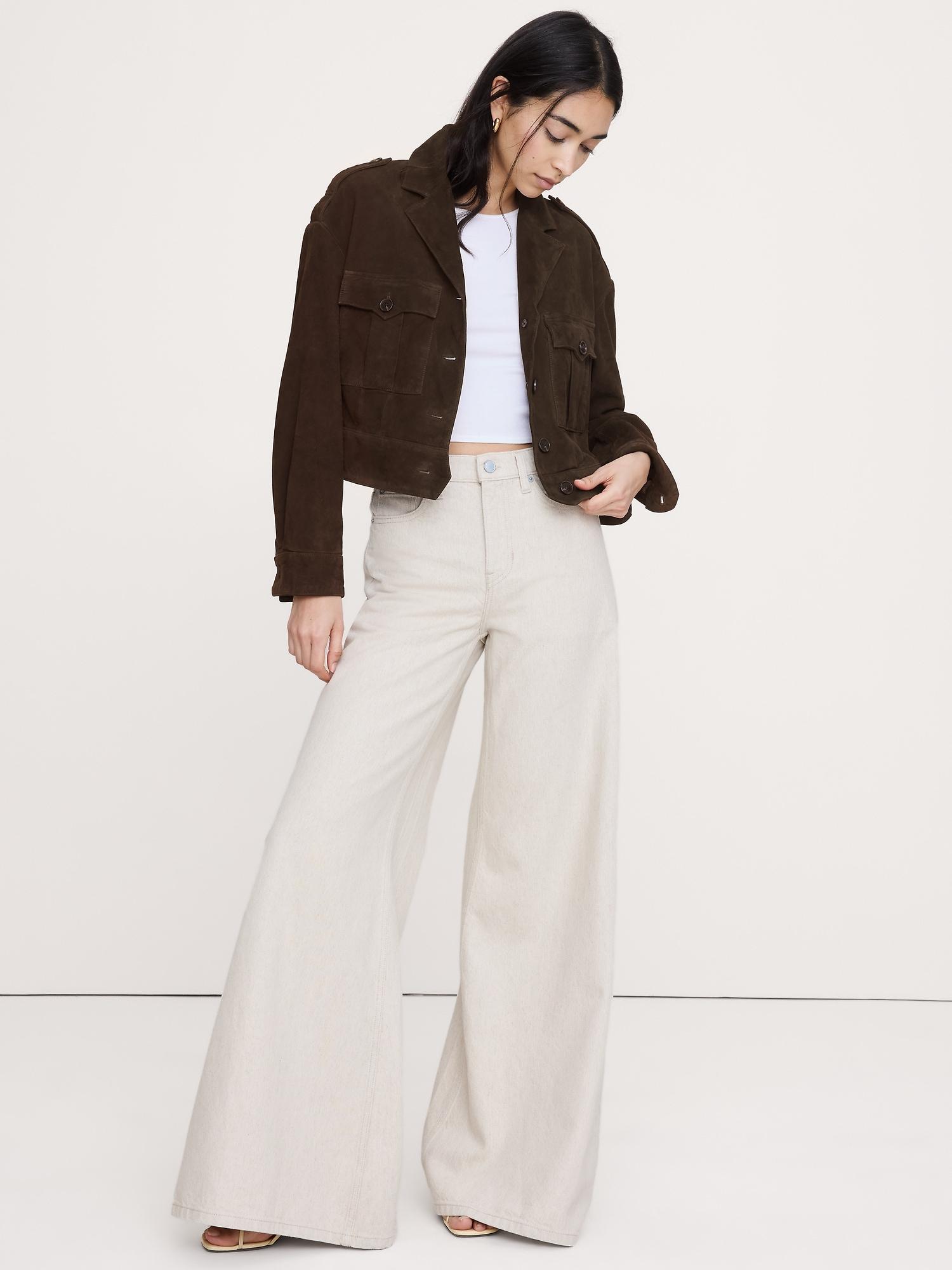 suede double pocket jacket