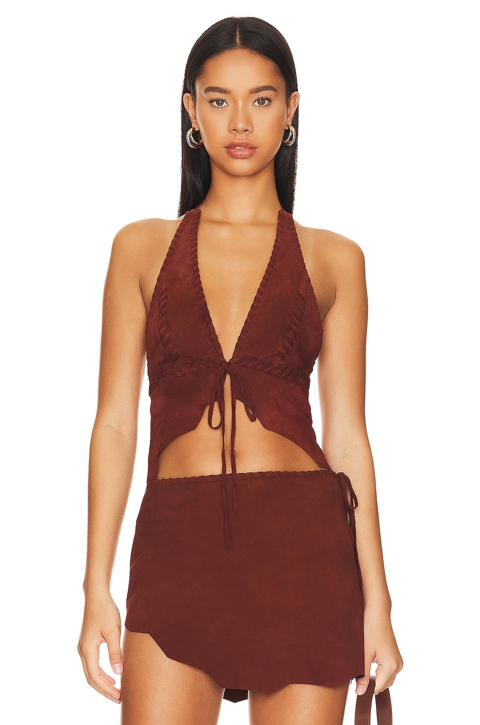 suede leather top