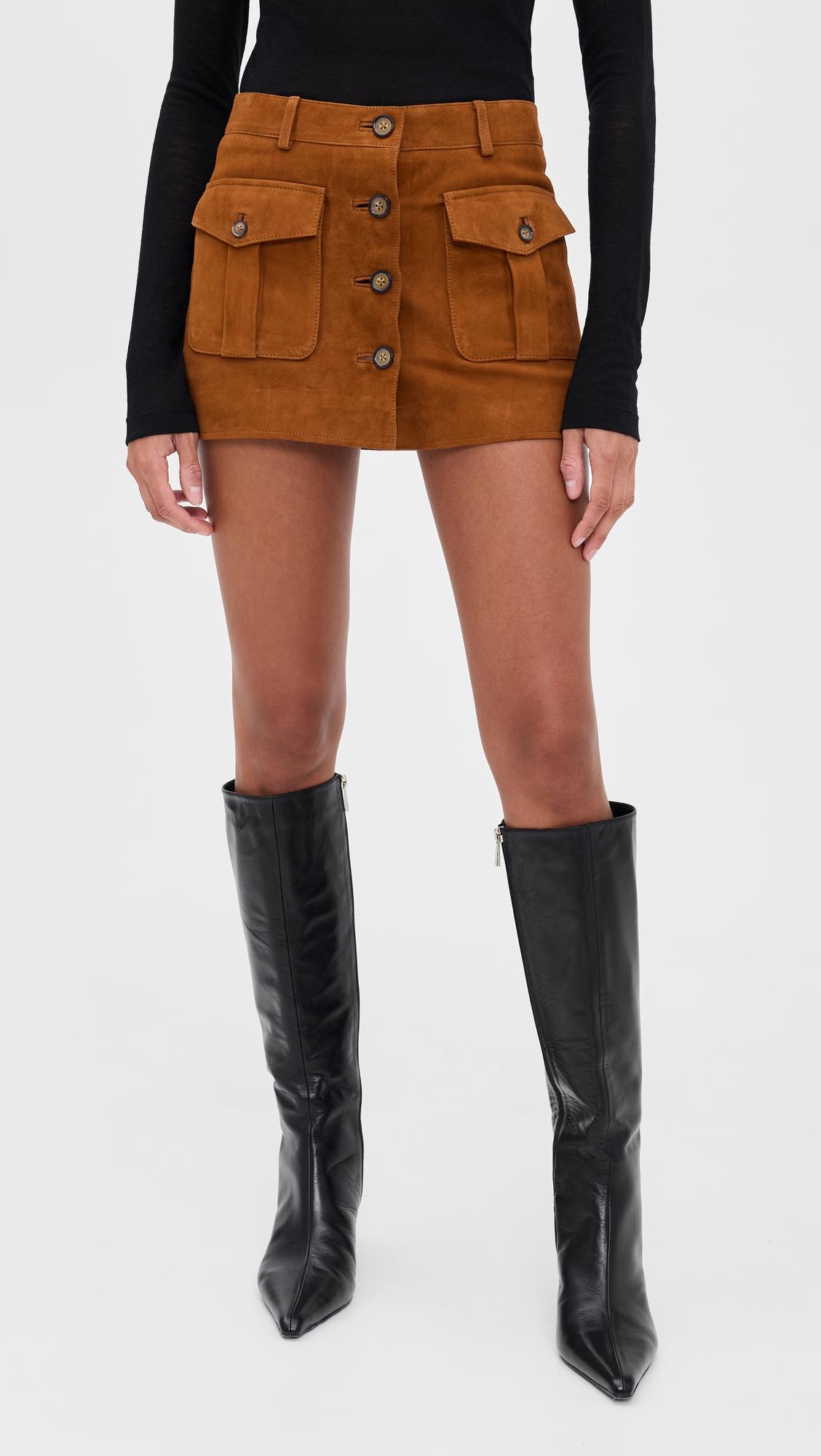 suede mini skirt