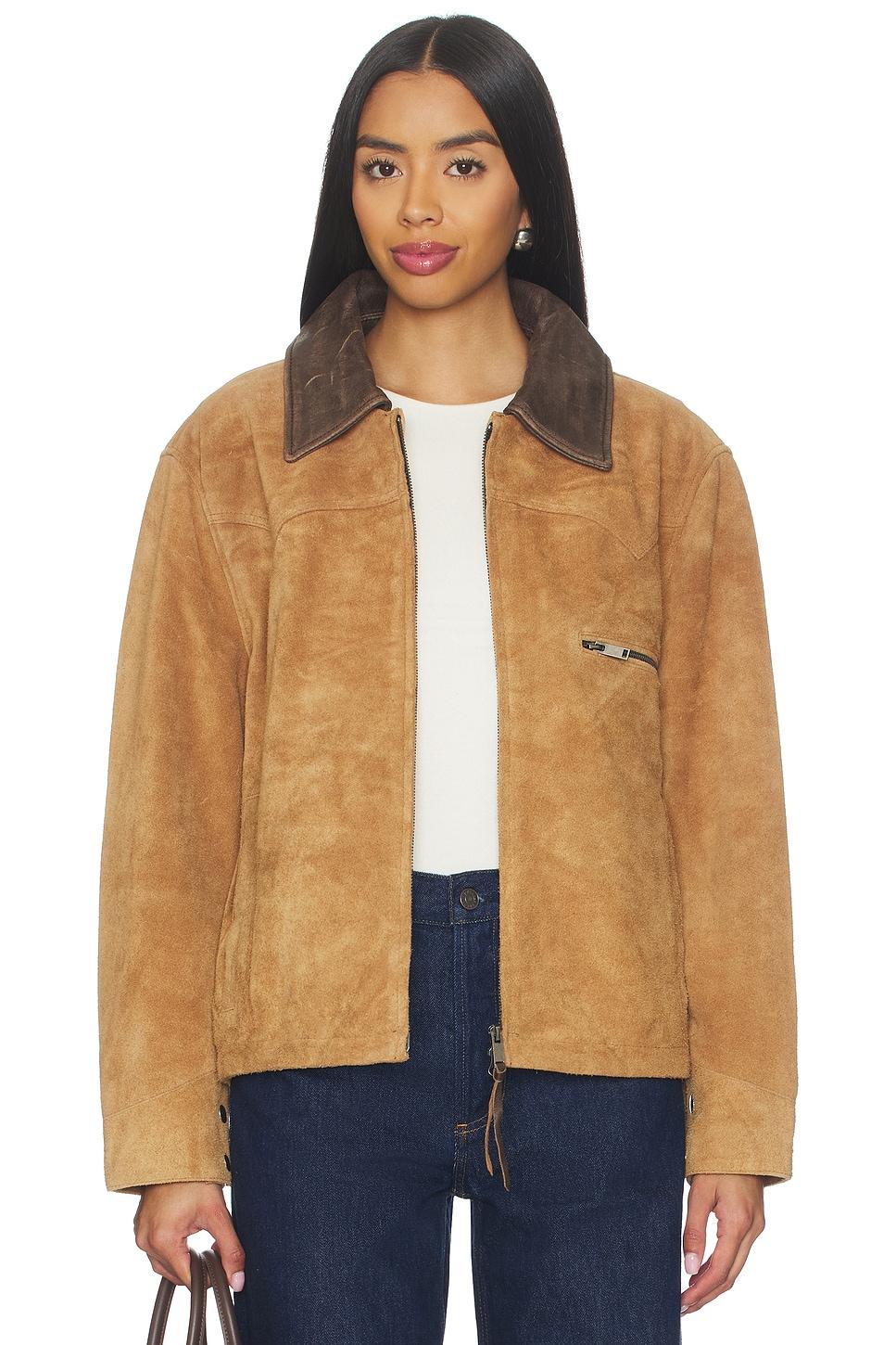 suede terracotta work jacket