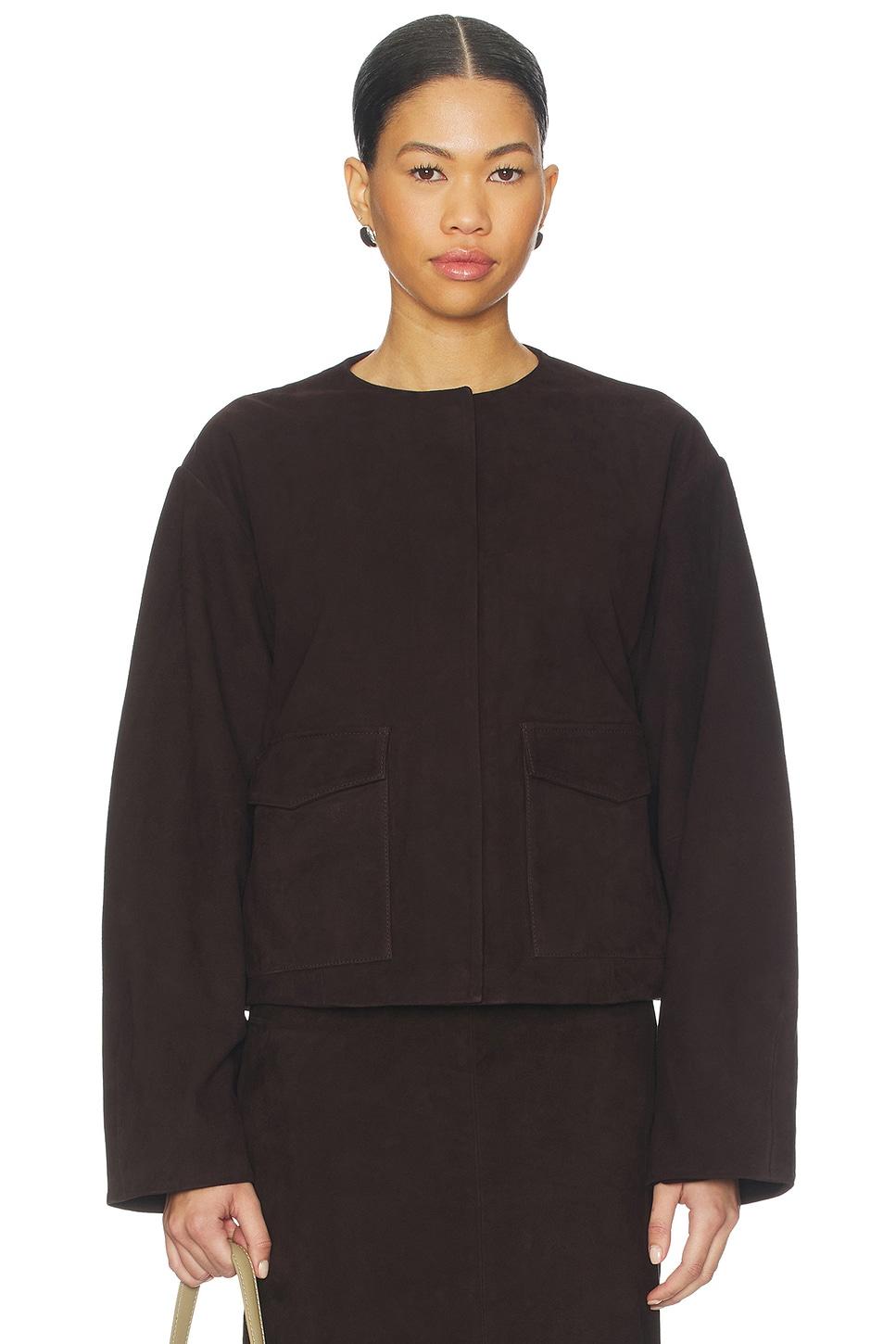 suede utility cocoon bomber