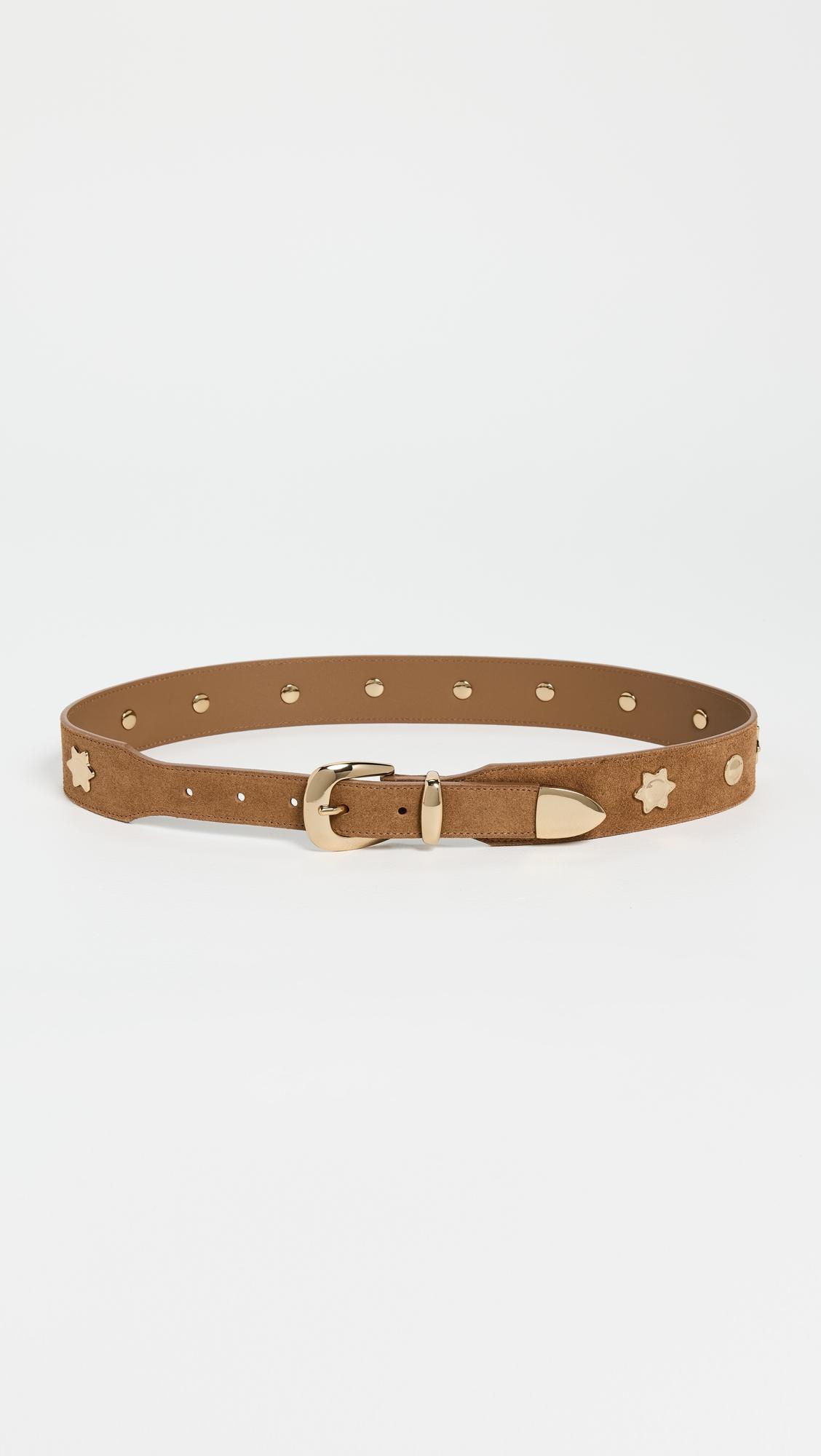 suede wide clean western belt: sun stud