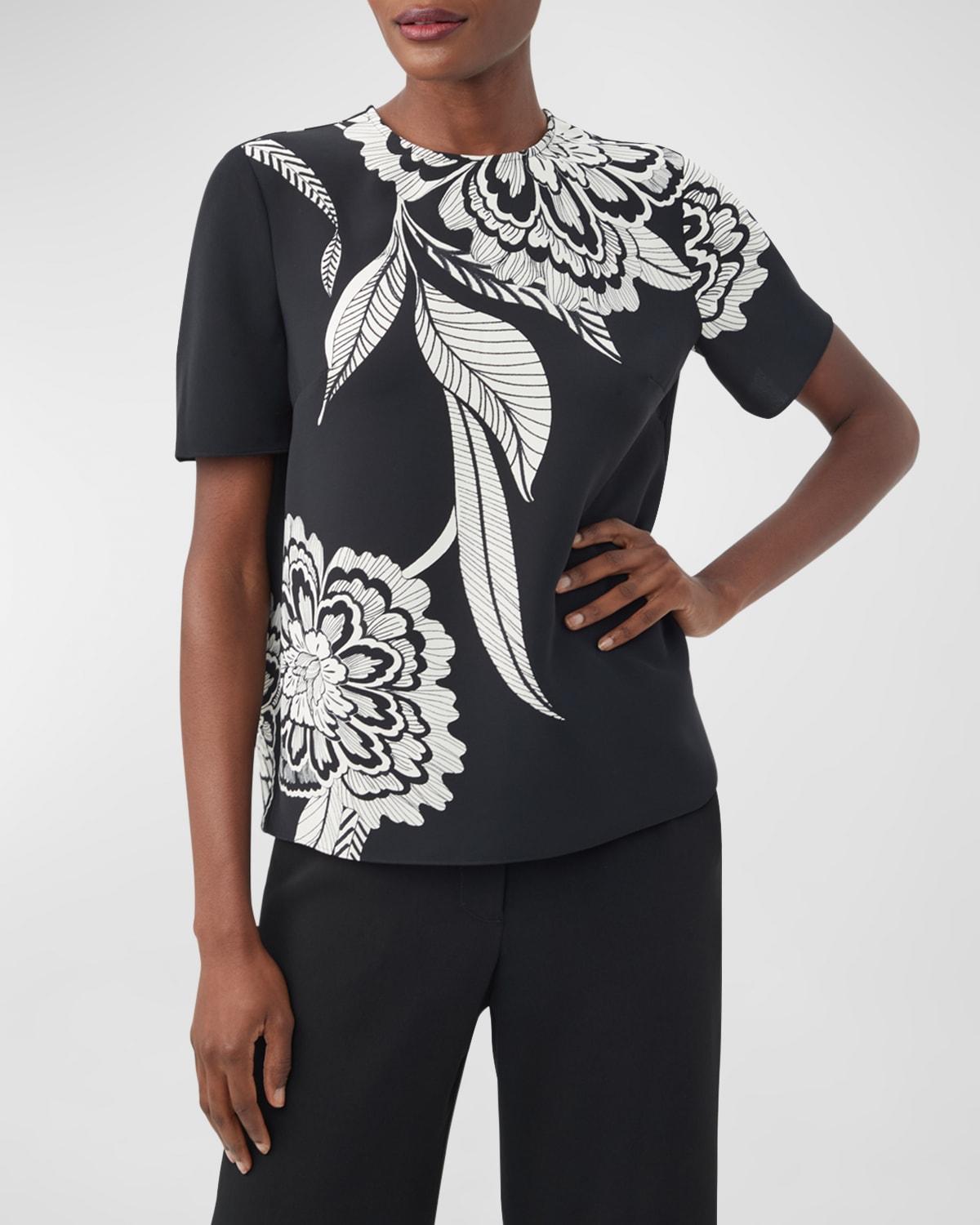 sugar hill floral-print crewneck top