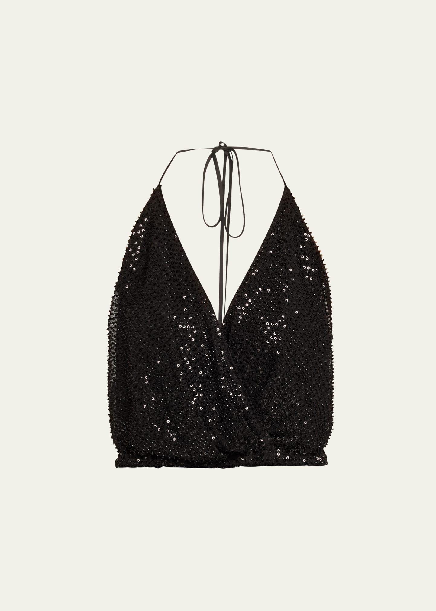 sullivan sequined halter top