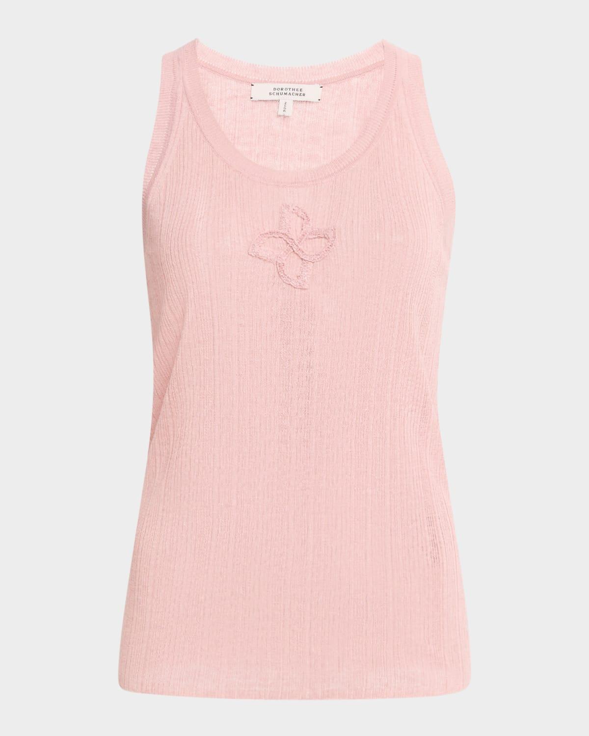 summer ease sheer ribbed tank top