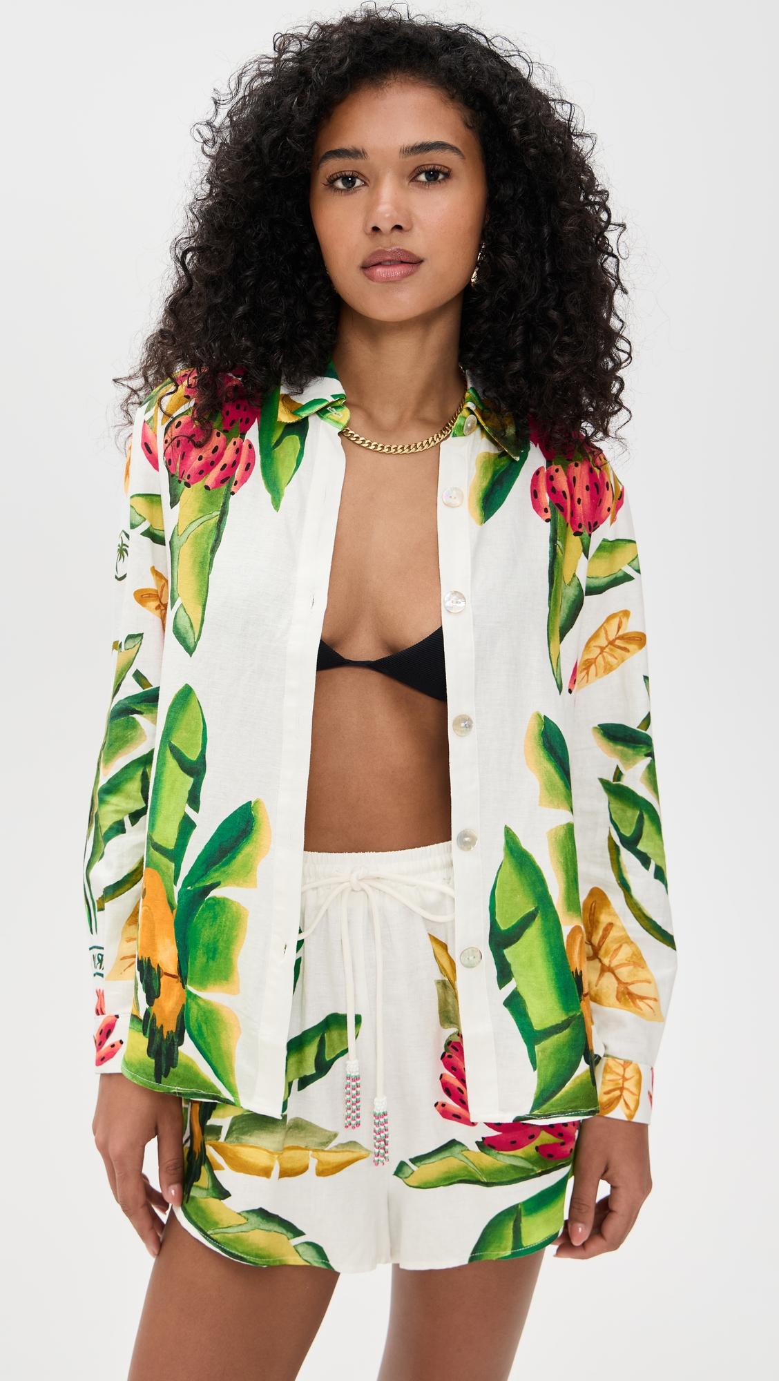 summer foliage button down