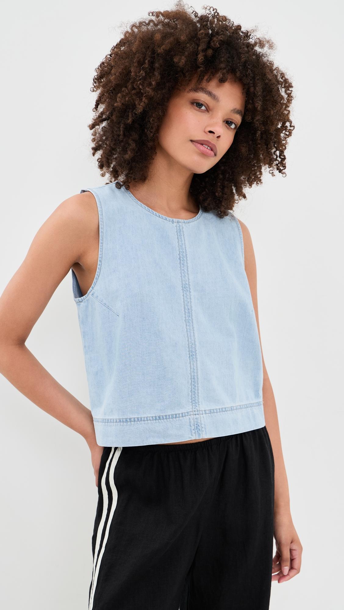 sun seeker denim tank top