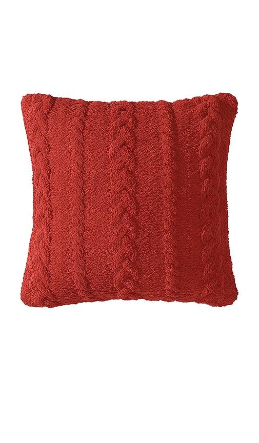 sunday citizen braided throw pillow in red.