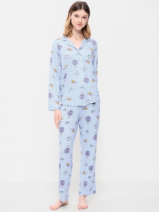 sunday sleep knit jersey pant set