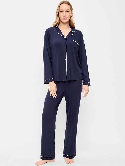 sunday sleep knit jersey pant set