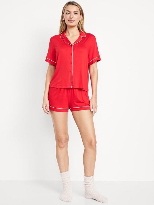 sunday sleep knit jersey short set