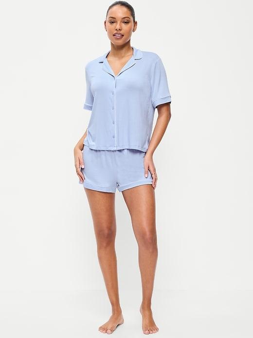 sunday sleep knit jersey short set