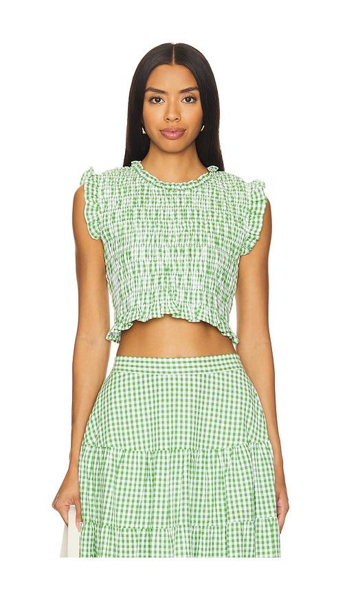 sundress malone top in green.