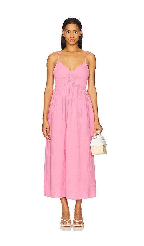 sundry gauze tie strap dress in pink.
