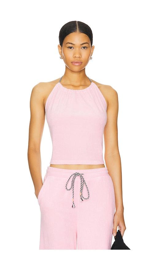sundry lounge halter top in pink.