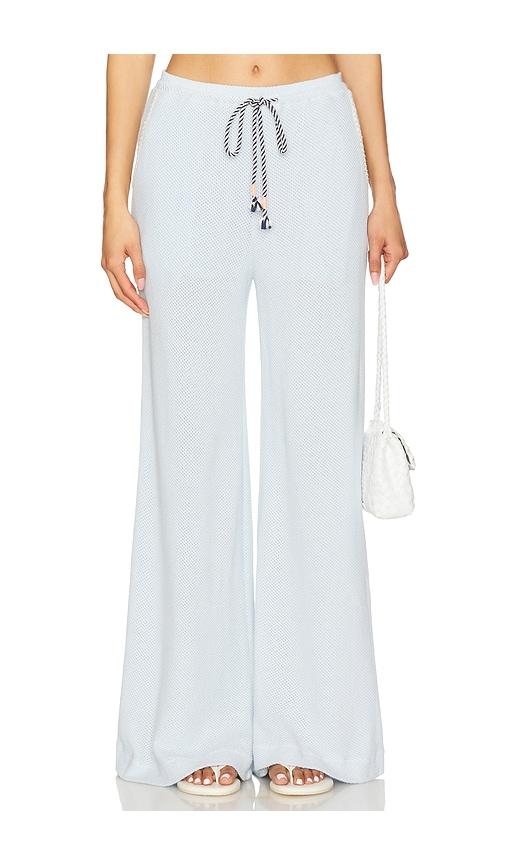 sundry mesh wide leg pant in baby blue.