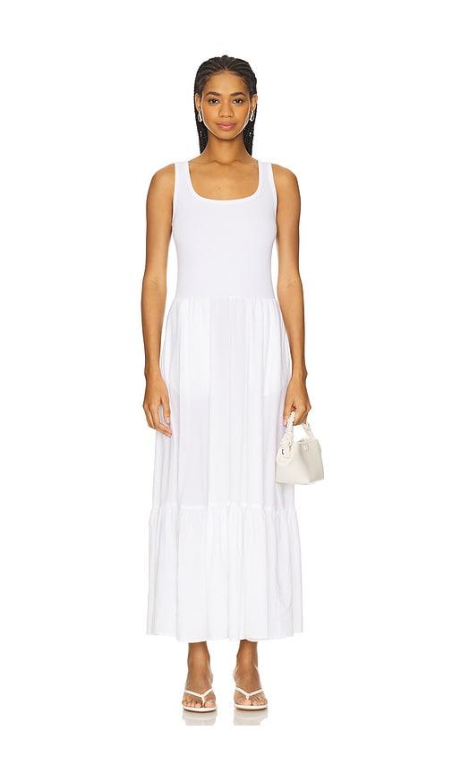 sundry mixed media dress in white.