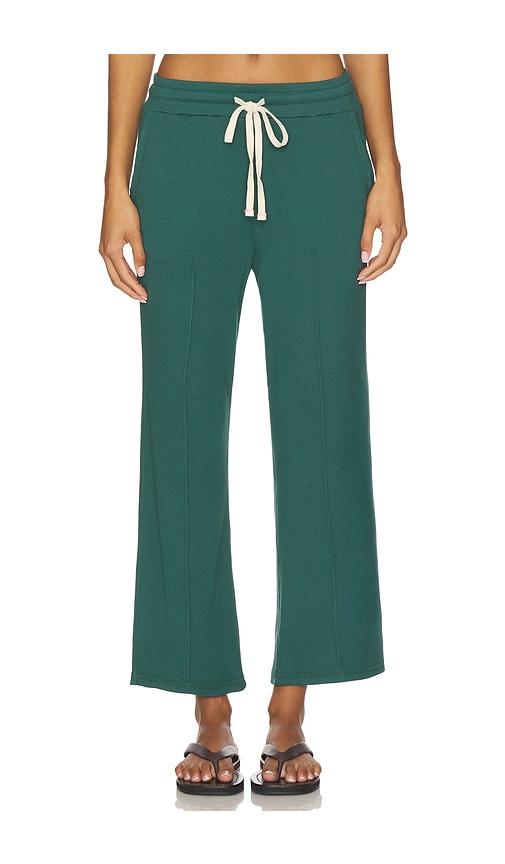 sundry pin tuck lounge pant in dark green.