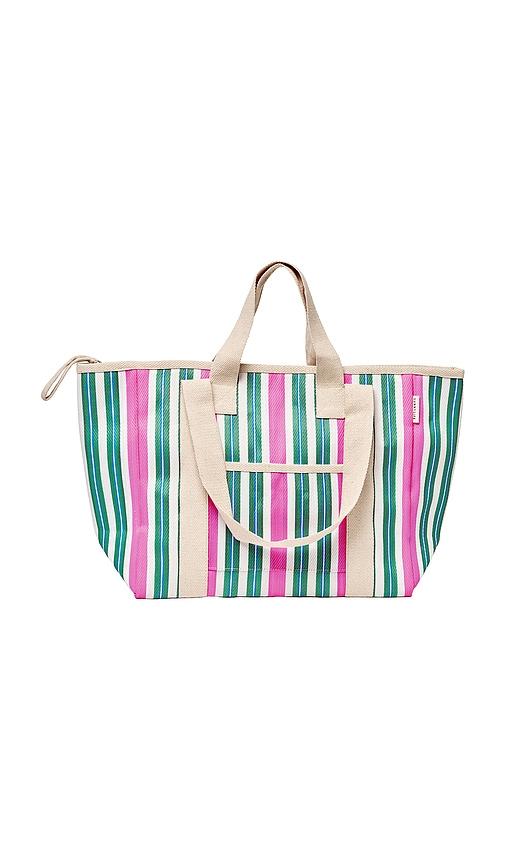 sunnylife recycled nylon cooler tote in sage.