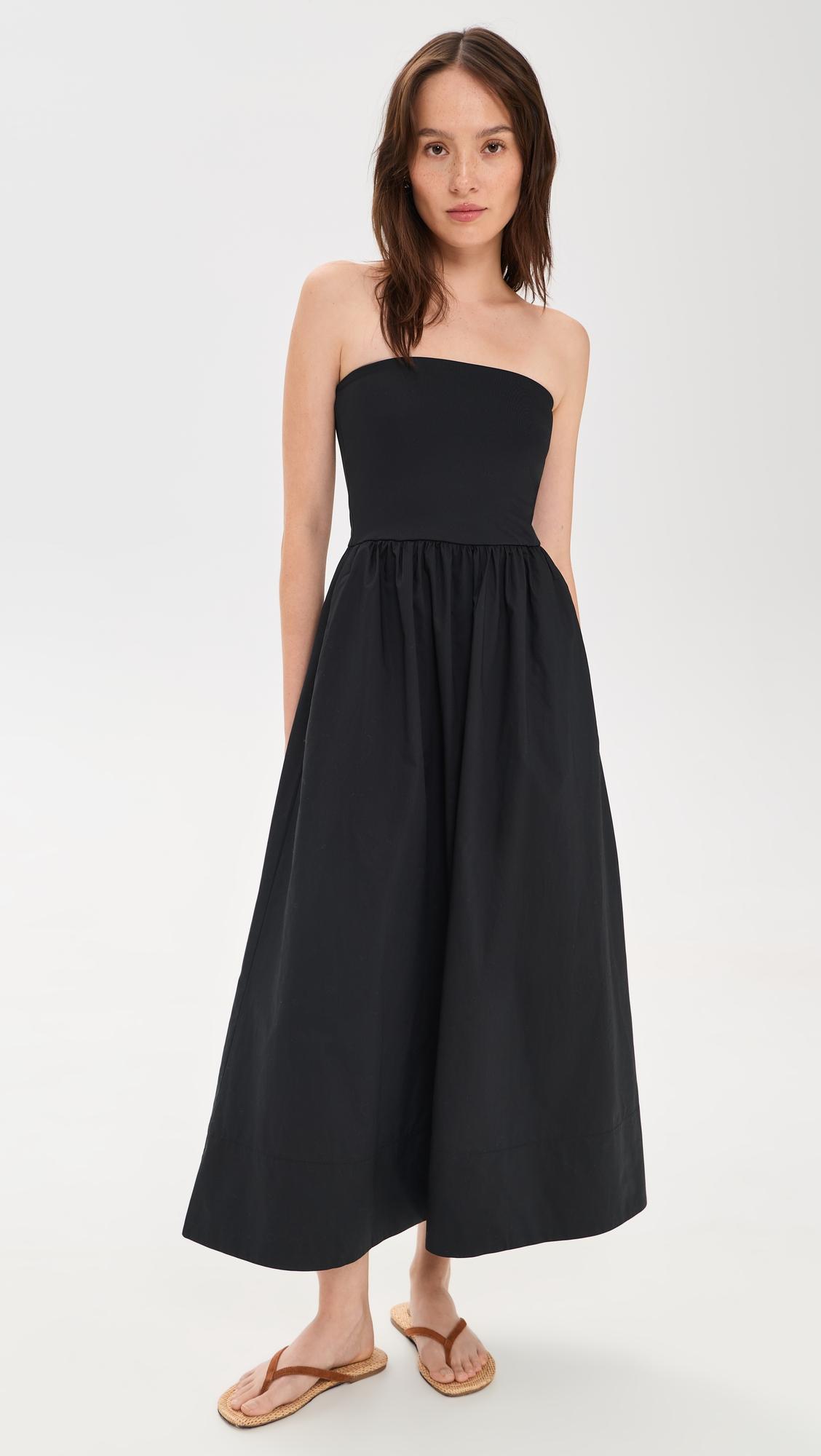 sunsought strapless midi dress